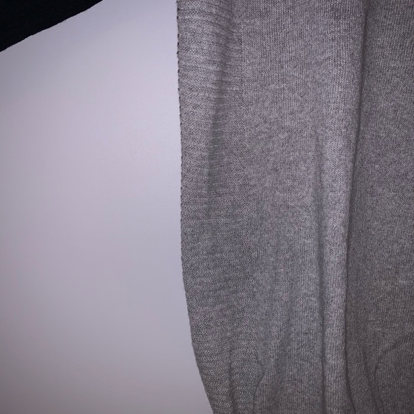 Grey and Navy Blue Quarter Zip Knit Sweater - Picture 8 of 9